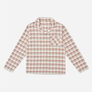 Rylee + Cru Red and White Plaid Shirt
